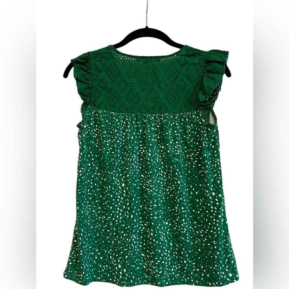 Daniel Rainn Green dot pattern short sleeve blouse size XSP - Picture 2 of 6